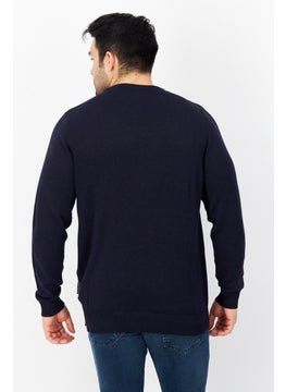 French Connection Men Crew Neck Plain Long Sleeves Sweatshirt, Navy  - Image 3