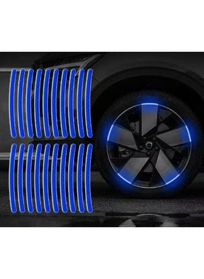 Reflective Car Wheel Rim Stickers 20pcs Night Safety Warning Car Stickers Anti-Scratch - Image 2