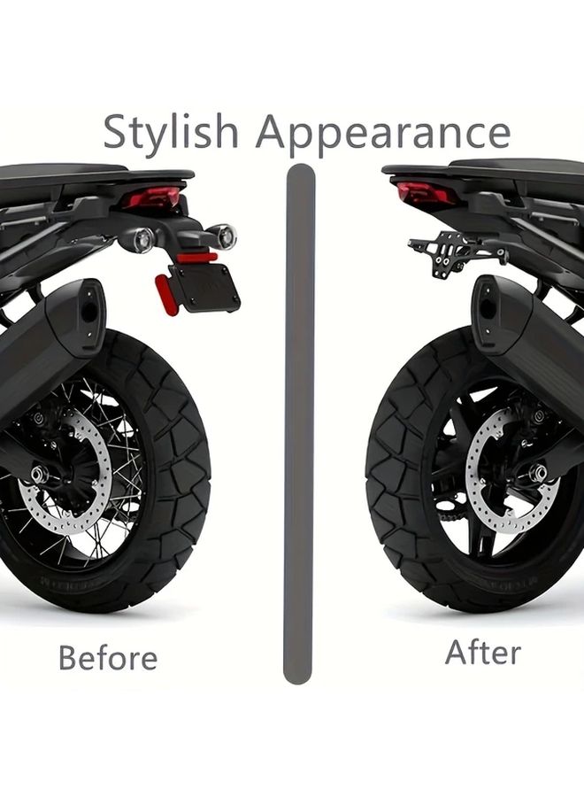 Black Motorcycle License Plate Holder And Rear Rack Adjustable CNC Alloy Mount - Image 4