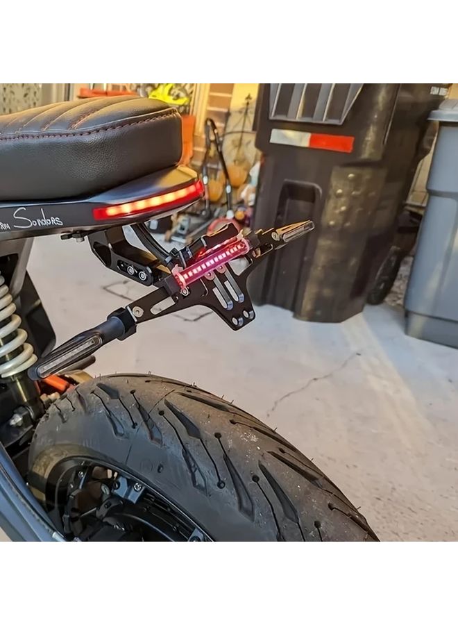 Black Motorcycle License Plate Holder And Rear Rack Adjustable CNC Alloy Mount - Image 3