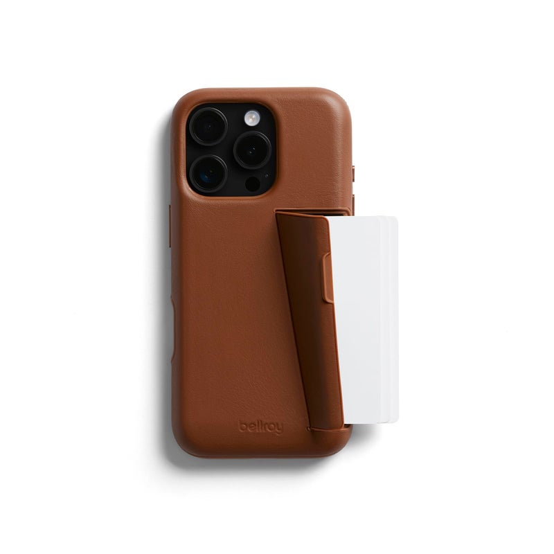 Bellroy Phone Case â€“ 3 Card for iPhone 16 Pro (Leather iPhone case, Phone Wallet) - Sienna - Image 1