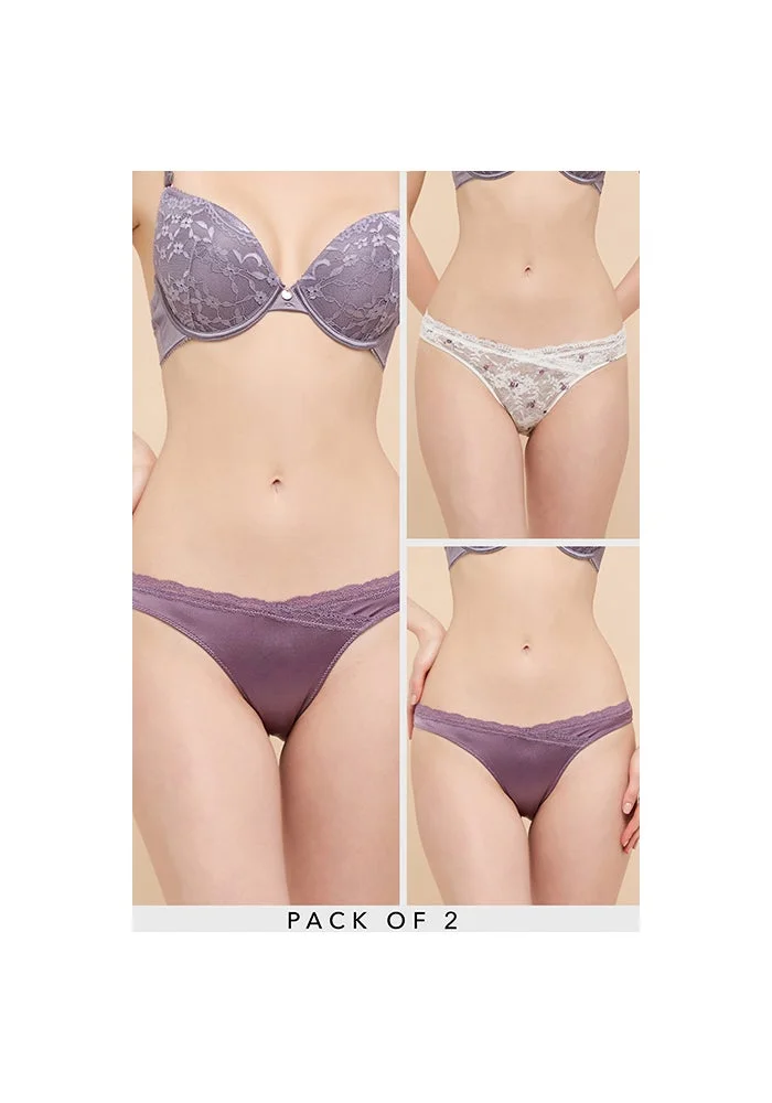أر أند بي 2 Pack Lace Trim Bikini Briefs