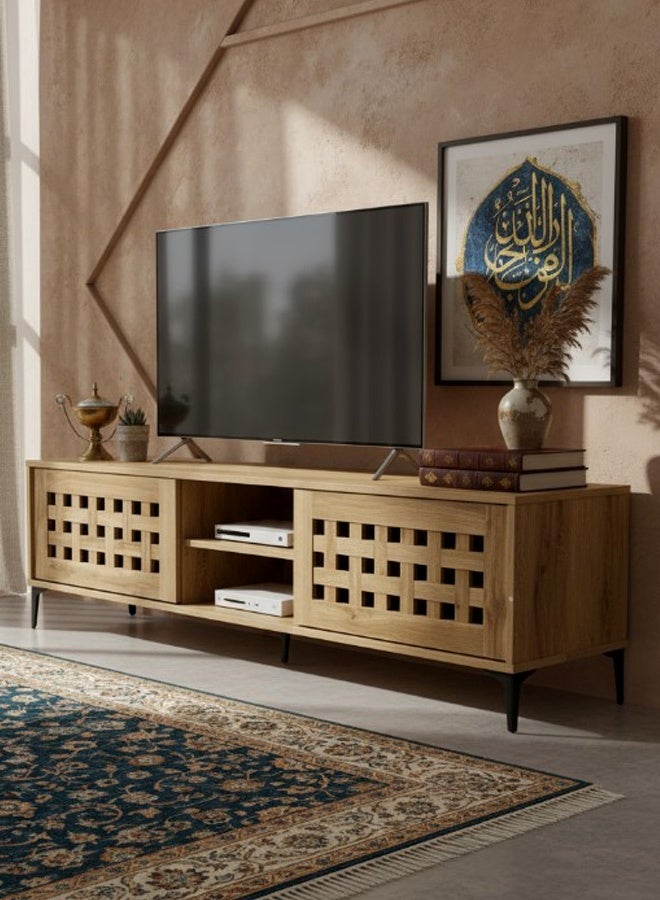 ليفينج طاولة تلفزيون بلازما خشبية مع رف 160 سم - Image 3