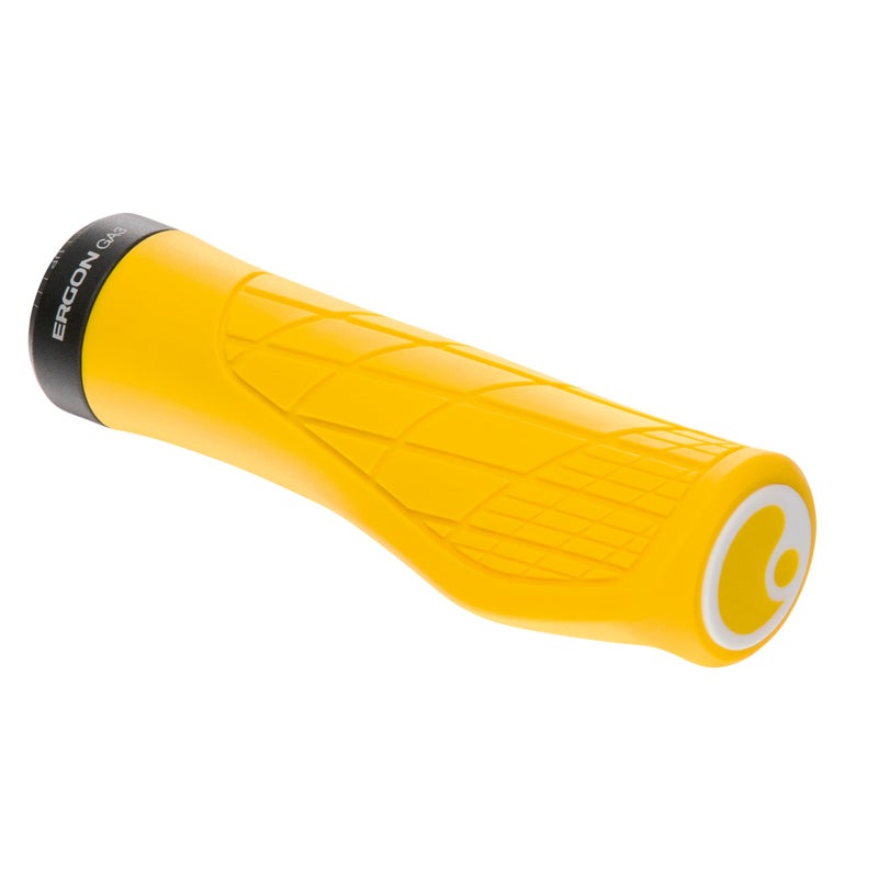 Ergon Ga3 Ergonomic Lock-On Mtb Grips - Winged Design For Mountain Bike Comfort And Wrist Support  Yellow Mellow  Large - Image 1