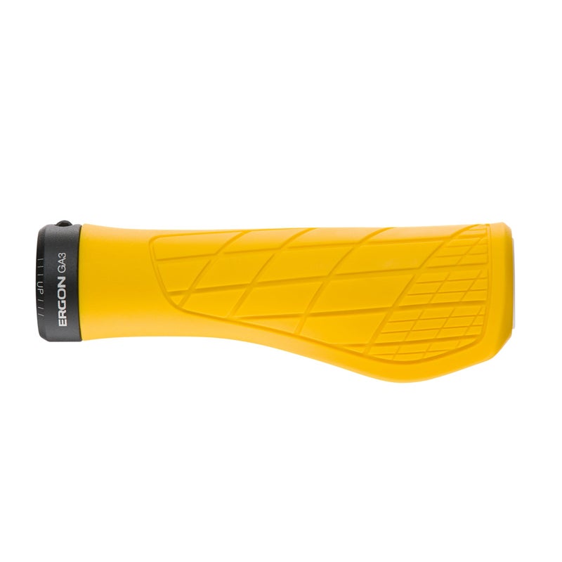 Ergon Ga3 Ergonomic Lock-On Mtb Grips - Winged Design For Mountain Bike Comfort And Wrist Support  Yellow Mellow  Large - Image 2