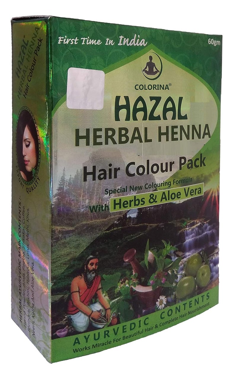 COLORINA COLORINA Hazal Henna Herbal Natural Black Brown Hair Colour With Herbs And Aloe Vera Pack Of 3