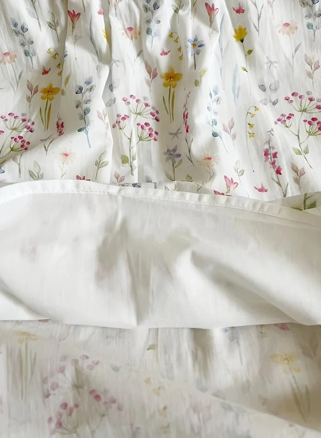 Take Two Take Two Girls White Cotton Floral Peter Pan Dress