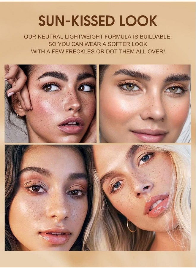 wenfeng Freckle Pen2 Colors Natural Lifelike Fake Freckles Makeup Penmagic Freckle Color Makeup Tool(Dark Brown+Light Brown)  - Image 5