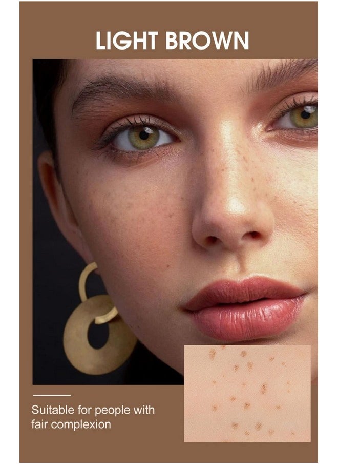 wenfeng Freckle Pen2 Colors Natural Lifelike Fake Freckles Makeup Penmagic Freckle Color Makeup Tool(Dark Brown+Light Brown)  - Image 3