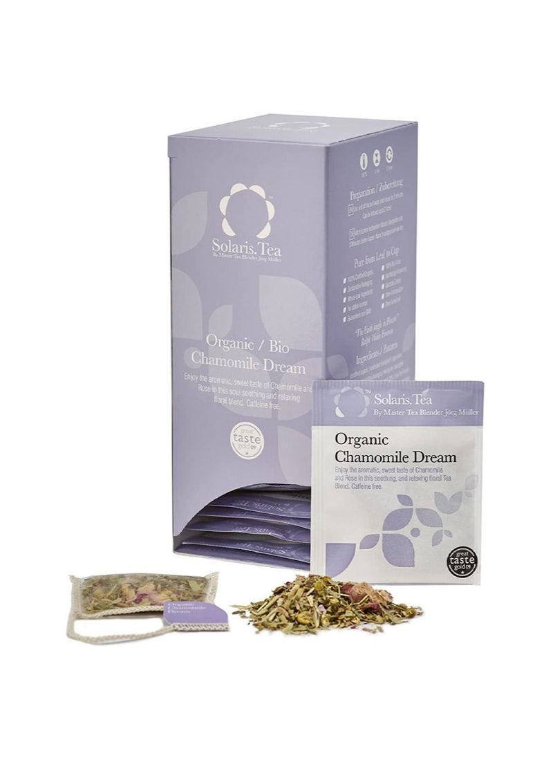 Solaris.Tea - Organic Chamomile Dream Tea, Whole Leaf Stitched Silken Teabags x 40 - Image 1