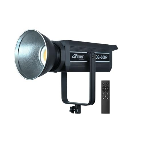 HIFFIN (COB-500P) 500W ضوء فيديو LED مستمر ثنائي اللون مع تثبيت باونز، تحكم عن بعد ومروحة تبريد صامتة، 2800K–6800K CCT، 42,000 لومن، 9 أوضاع FX، قابل للتعتيم من 10–100%، مثالي للتصوير الفوتوغرافي - Image 1