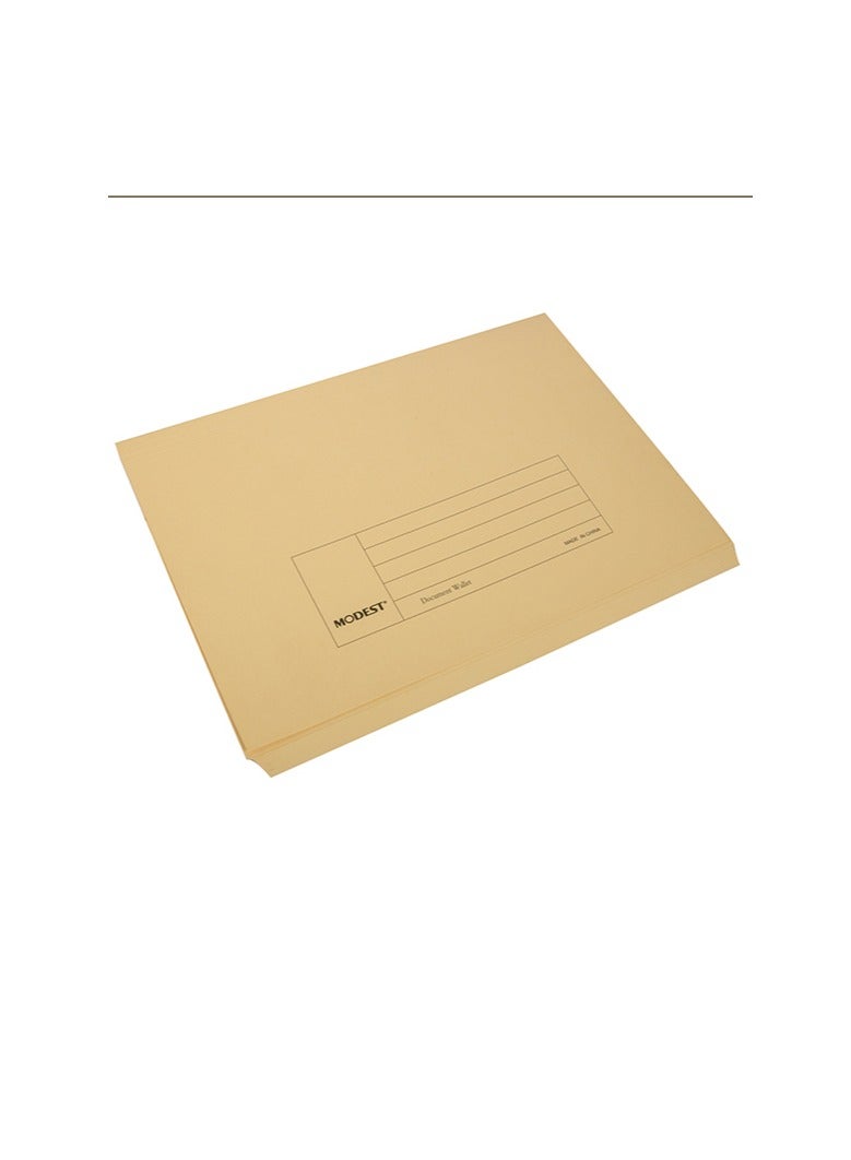 MODEST DOCUMENT WALLET FOLDER FULL FLAP/COVER F4 300GSM BUFF MS335-25PCS - Image 1