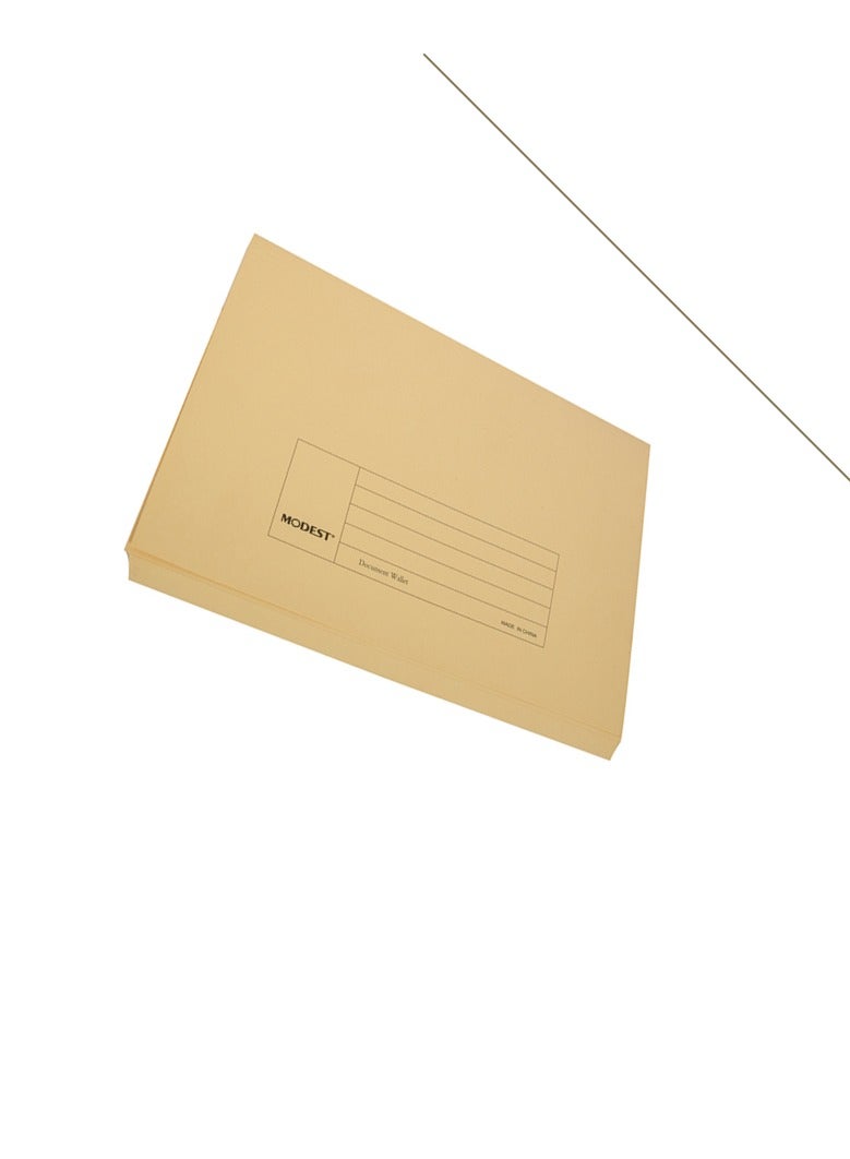 MODEST DOCUMENT WALLET FOLDER FULL FLAP/COVER F4 300GSM BUFF MS335-25PCS - Image 2