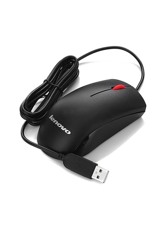 BURAQ Lenovo M120 Pro Fashion Office Red Dot Wired Mouse (Black)  - Image 1