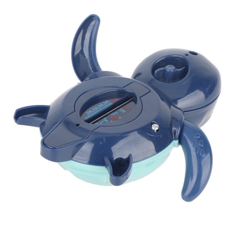 Blue Baby Bath Thermometer: Cartoon Turtle Design, Safe Durable ABS Material - Accurate Clearly Marked Scale, Room & Water Temperature Monitor for Baby Bathtub Bath Time - Image 5