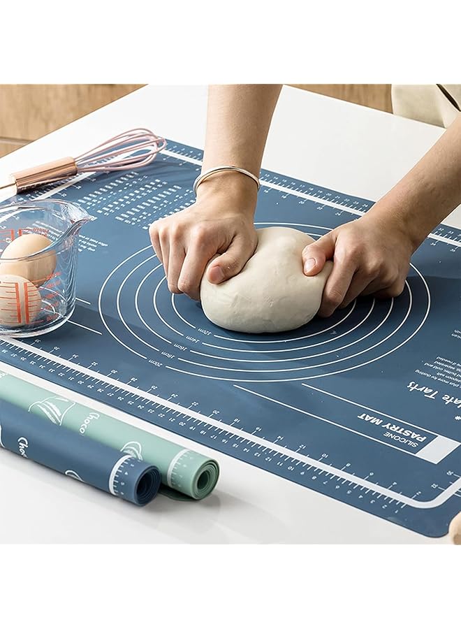 X spring Silicone Baking Mat, Reusable And Nonstick Bakeware Mats, Extra Thick Silicone Pastry Mat With Measurements, Square Cake Mat For Baking Mat, Dough Rolling Silicone Mat - Image 1