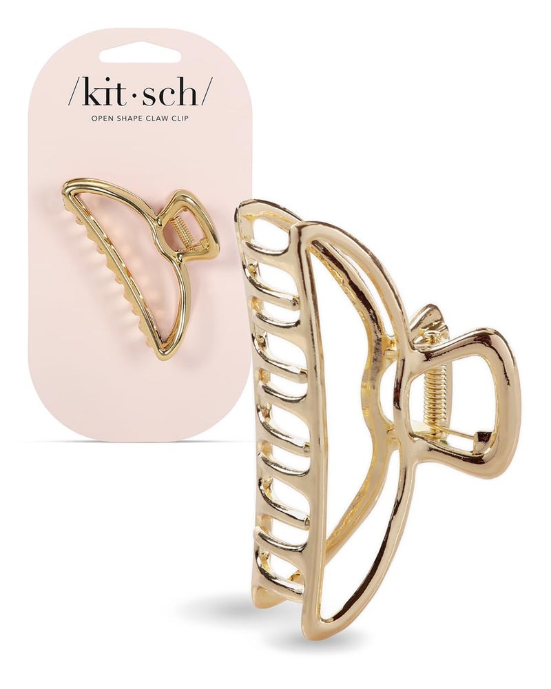 Kitsch Kitsch Metal Hair Clips for Women - Durable & Elegant Metal Claw Clips, Perfect for Everyday Use & Special Occasions - Gold, 1 Pc