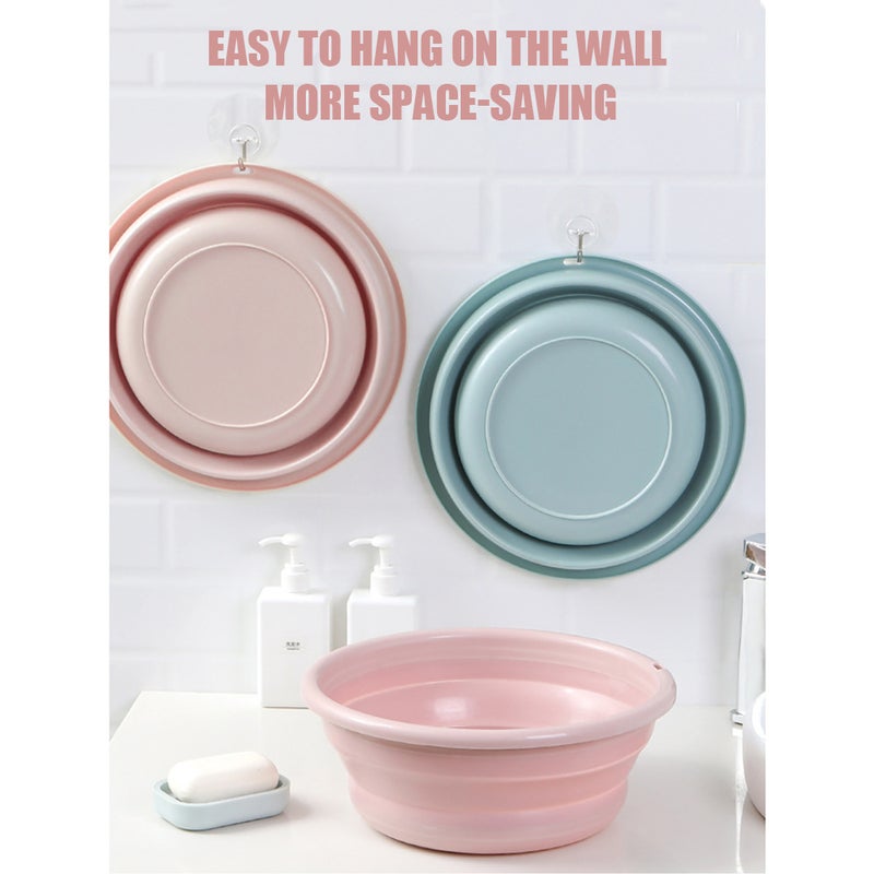 Foldable Wash Basin Camping Multi-Purpose Outdoors Collapsible Wash Basin with Hanging Hole Lightweight Portable Plastic Basin Space-Saving for Home Kitchen Bathroom Dorm Travel Business Trip - Image 5
