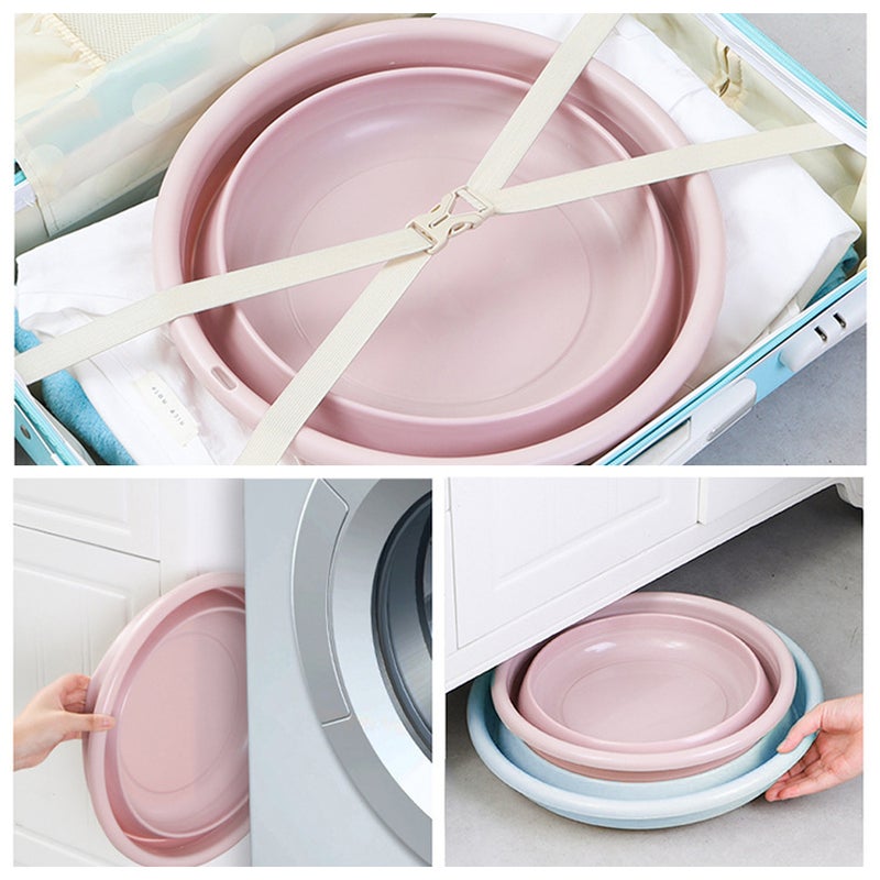 Foldable Wash Basin Camping Multi-Purpose Outdoors Collapsible Wash Basin with Hanging Hole Lightweight Portable Plastic Basin Space-Saving for Home Kitchen Bathroom Dorm Travel Business Trip - Image 3