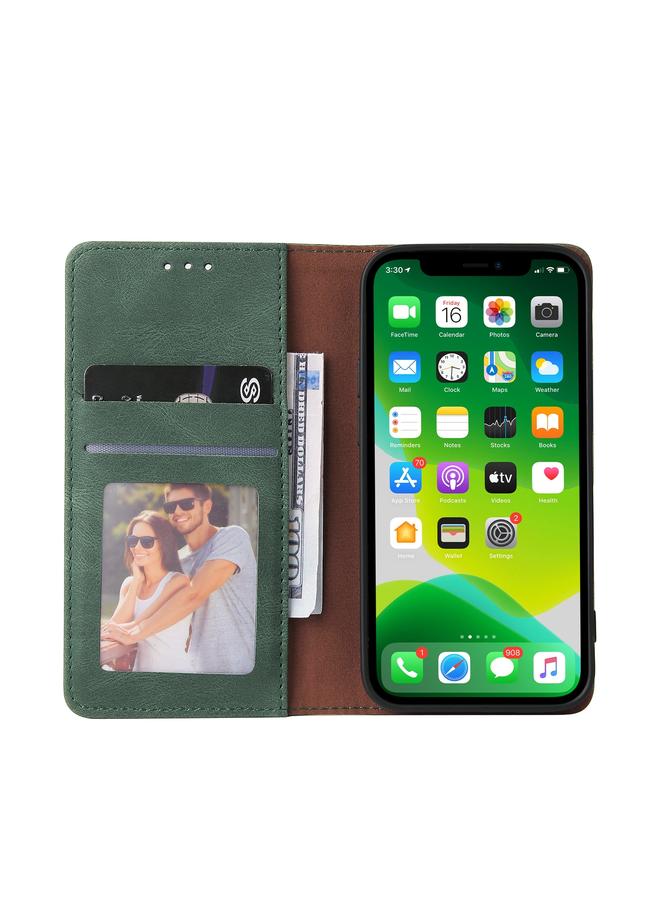 اس-توب جراب لهاتف iPhone 13، جراب جلدي أفقي بسيط الإغلاق بالشفط مع حامل وفتحة بطاقة ومحفظة - Image 4