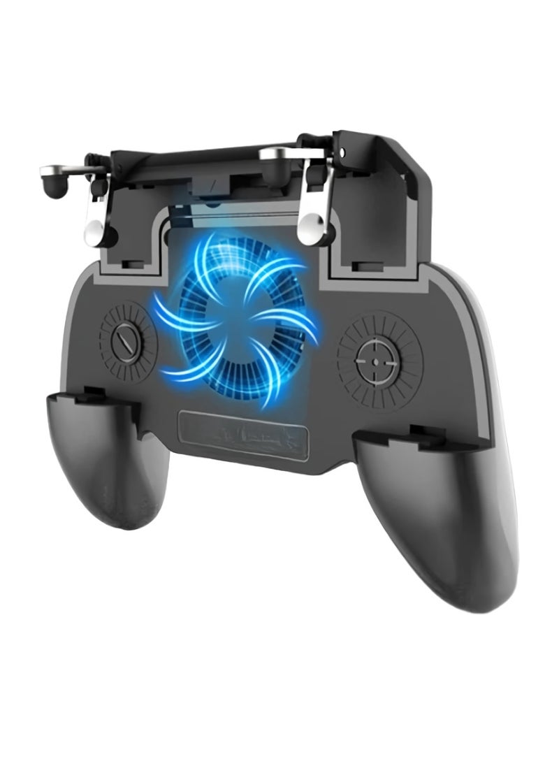Generic Game Controller, Gaming Control Joystick With Phone Cooling Fan, Comfortable Mobile Cooling Handle Controller Joystick, Mobile Trigger Joypad For Mobile Control For Games, (4000mah Black)  - Image 1