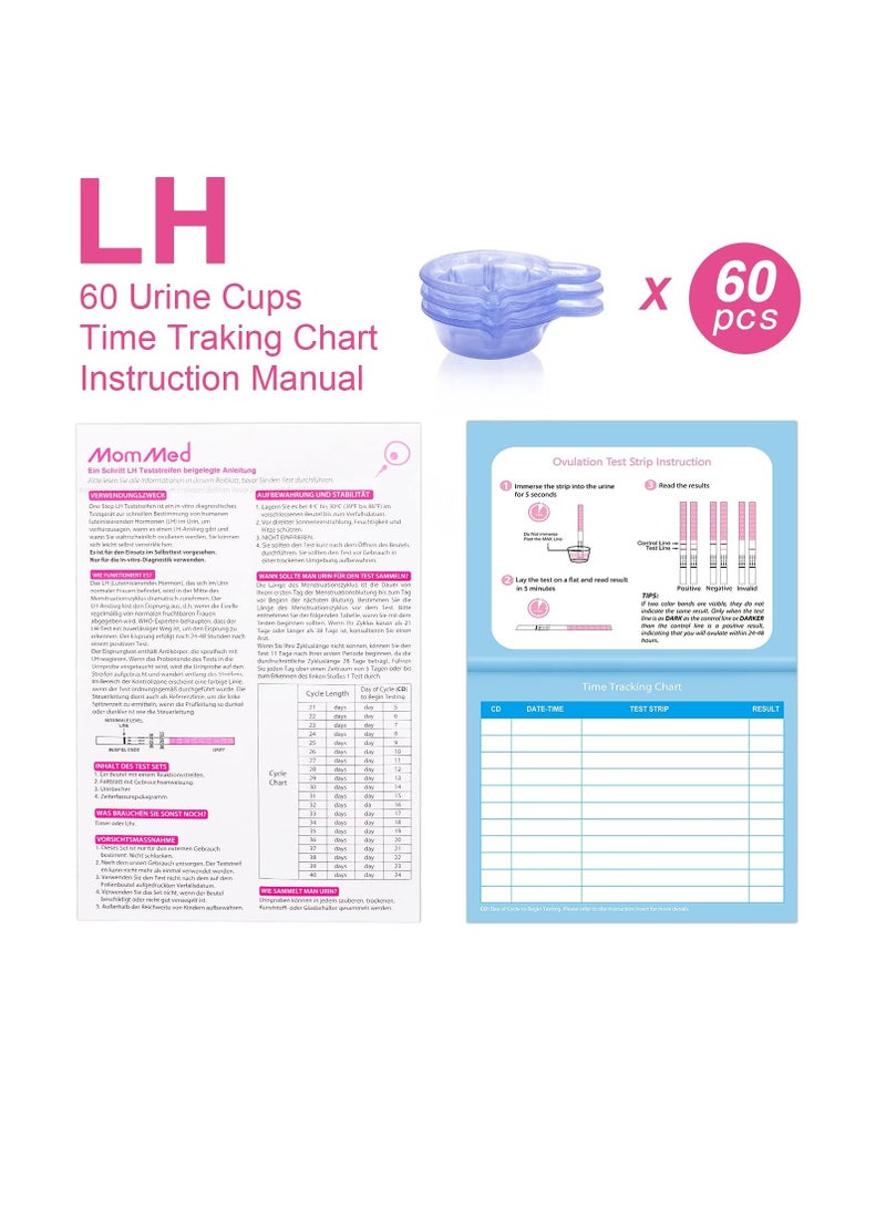 MomMed Ovulation Test Strips, Fertility Test for Women with 60 Collection Cups, LH Test Strips,High Sensitivity Result for Women Home Testing, Accurate Results in 5 Minutes - Image 2