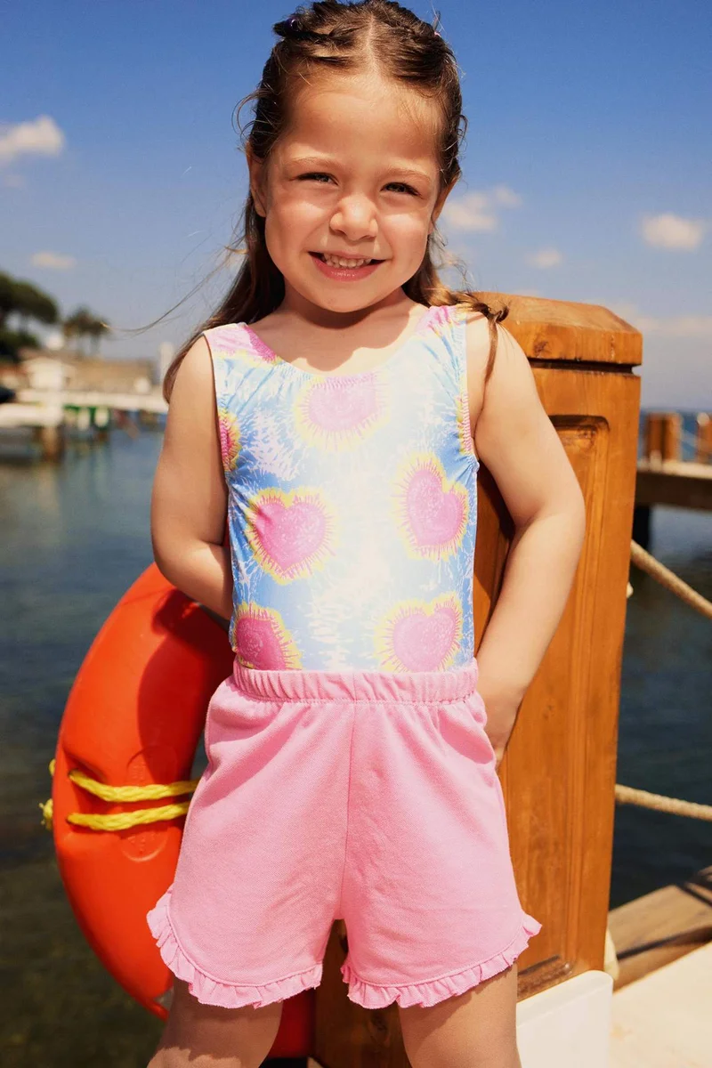 ديفاكتو Baby Girl Heart Patterned Swimsuit
