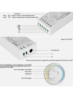 SYOSI Single Color+CCT LED Controller Kit,2.4G RF Wireless Remote Control,2in-1 LED Controller/Dimmer, for 2835/COB/CCT LED Strip Light, with White Remote,12-24V 144W-288W(Without Battery)Single Color+CCT L  - Image 4