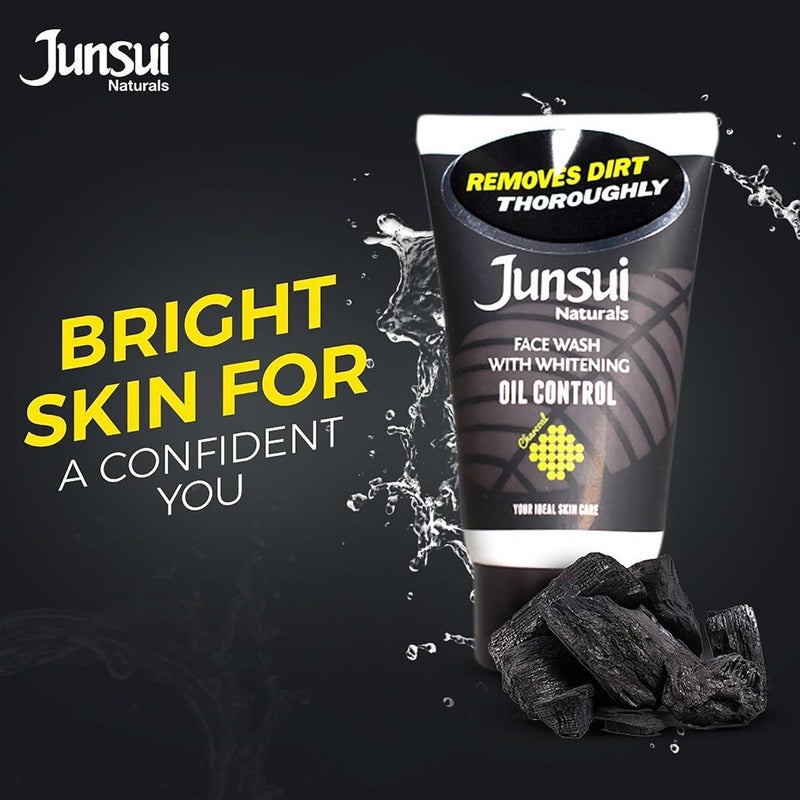 Junsui Naturals Face Wash Oil Control with Charcoal and Yam Bean Extract - 100g - Image 4