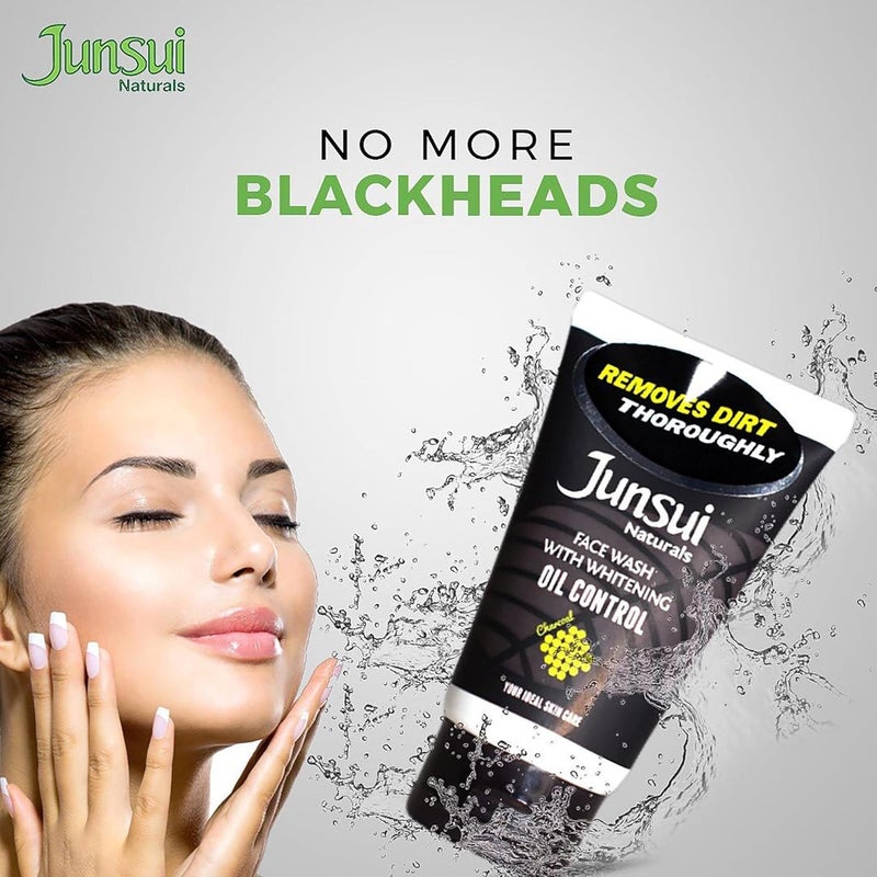 Junsui Naturals Face Wash Oil Control with Charcoal and Yam Bean Extract - 100g - Image 5