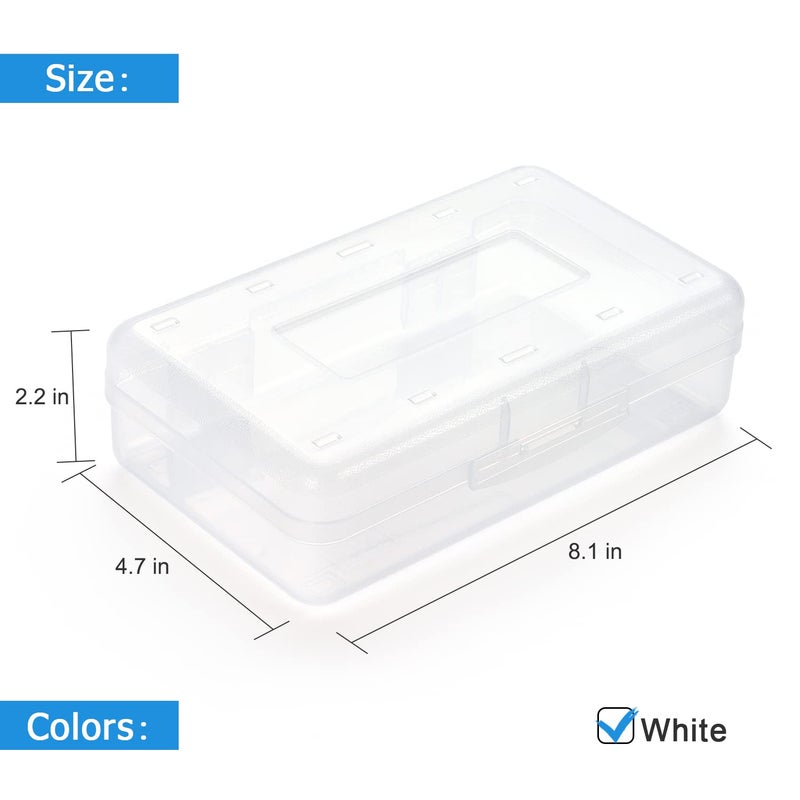 Tamaki 1 Pack Plastic Pencil Box Large Capacity Pencil Boxes Clear Boxes with Snap-tight Lid Stackable Design and Stylish Office Supplies Storage Organizer Box, Clear - Image 2