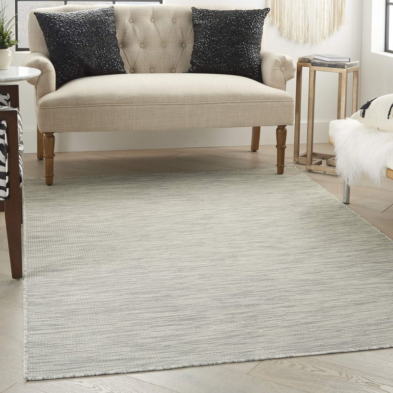 Nourison Nourison Positano IndoorOutdoor Light Grey 3 x 5 Area Rug Easy Cleaning Non Shedding Bed Room Living Room Dining Room Backyard Deck Patio 3x5 