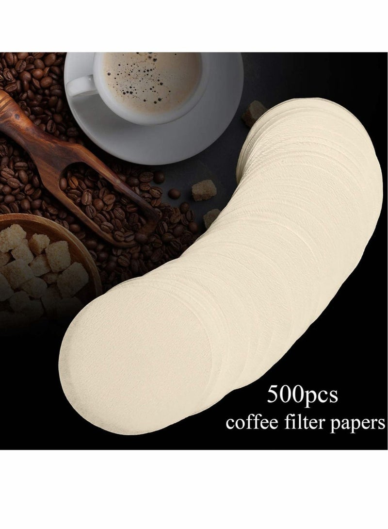 Excefore 500 Pieces Replacement Paper Filters Paper Coffee Filter Round Natural Unbleached Paper Compatible with Coffee and Espresso Makers, Filter the Coffee Grounds More Thoroughly  - Image 4