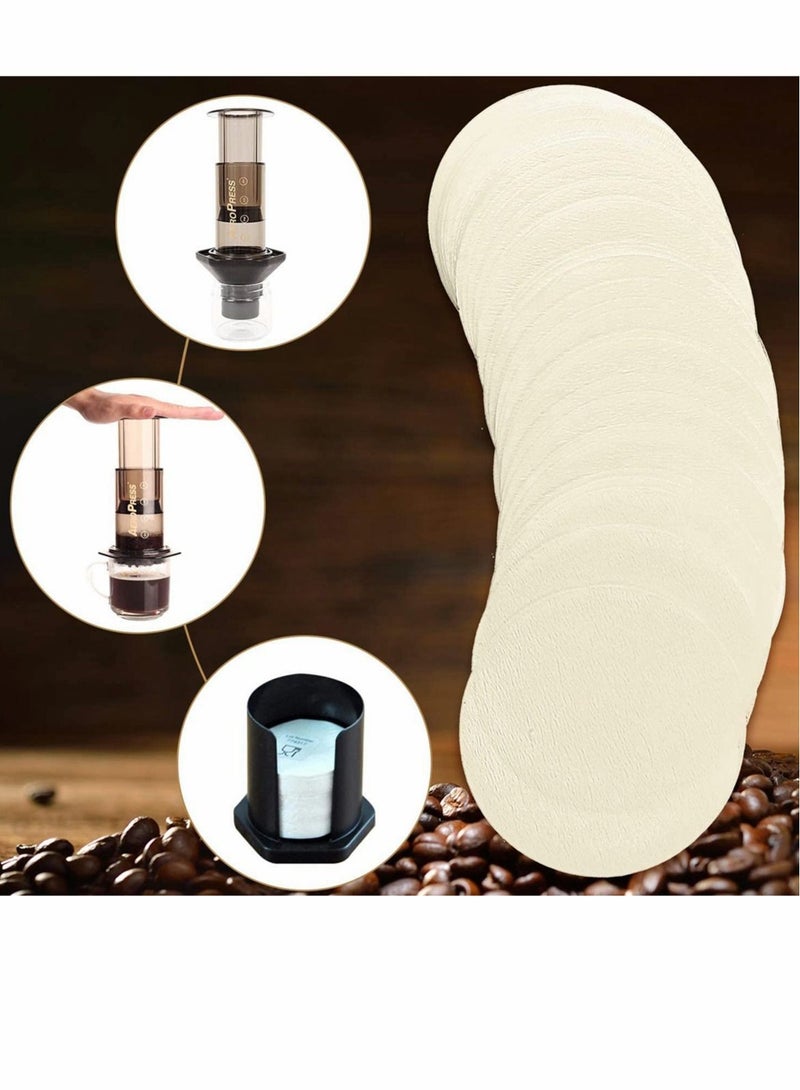 Excefore 500 Pieces Replacement Paper Filters Paper Coffee Filter Round Natural Unbleached Paper Compatible with Coffee and Espresso Makers, Filter the Coffee Grounds More Thoroughly  - Image 5