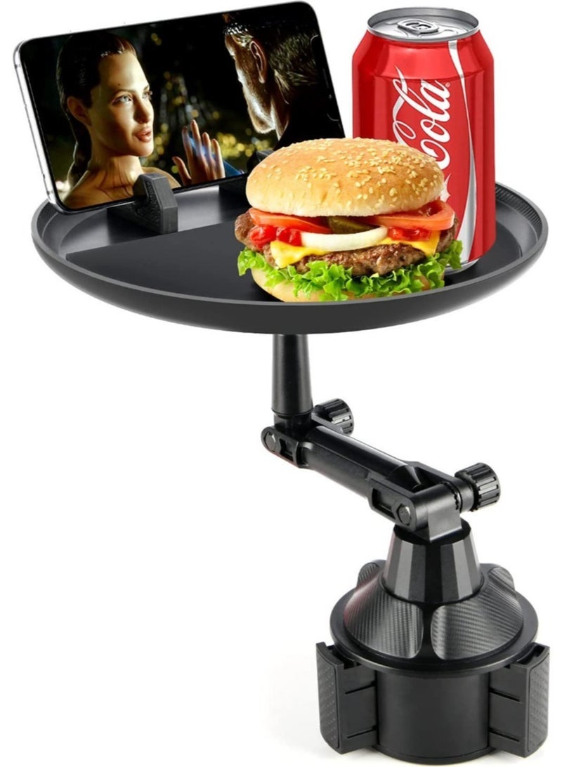 ELTRAZONE Car Cup Holder Tray, Car Tray Table for Eating with Cell Phone Slot, Lap Tray for Car Universal Adjustable Cup Tray Holder 360° Swivel Tray Fits Vehicle, Boats,Golf Cart, SUV,Truck and All Cars - Image 1