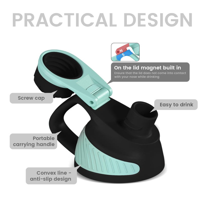 Fjbottle Stainless Steel Insulated Sports Water Bottle 24oz  BPA-Free  Double-Wall Vacuum  Magnetic Cap  No Straw  Cup Brush Included - Ideal Thermos for School  Fitness  and Outdoor Activities - Image 2