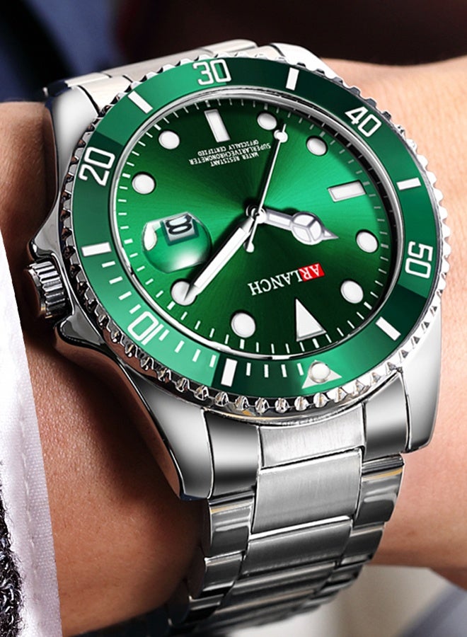 ARLANCH Watches For Men Analog Mens Watch 40Mm Large Face Easy Read Stainless Steel Business Watch Luminous Classic Luxury 30M Waterproof Mens Wrist Watches - Image 2