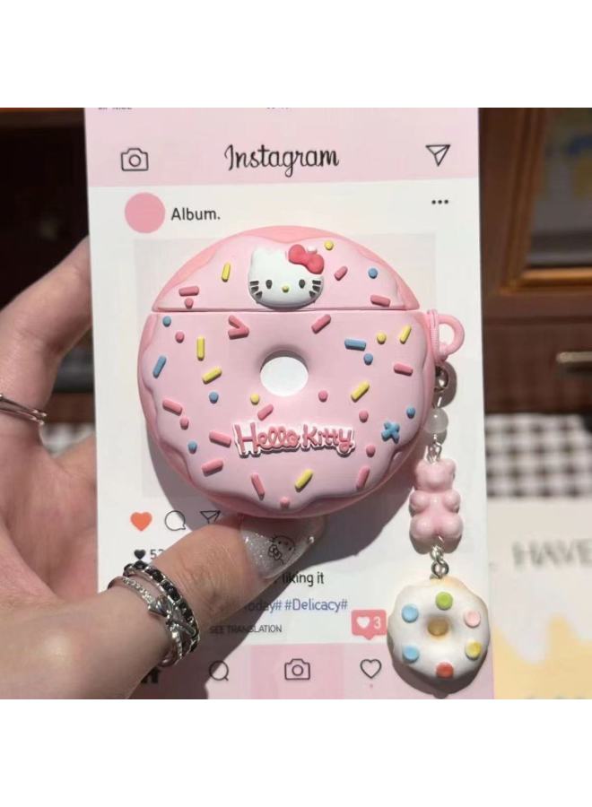 Year Headset For Apple 4 Generation AirpodsPro2 Cartoon Cute Protective Shell Premium-Color:Donuts With Pendants-Applicable Models:Airpods Pro/Pro2 - Image 1