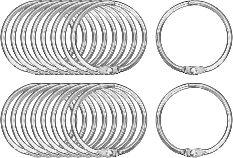 Antner 2 Inch (36 Pack) Loose Leaf Book Binder Rings, Nickel Plated Metal O Rings Keychain Key Ring, Silver Photo Album Flash Cards Index Cards Notebook Ring for School Home Office - Image 1