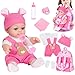 DOTVOSY 12 Baby Doll With Bear Pattern Backpack Carrier In Gift Box12 Inch Realistic Baby Dolls With Clothes And Accessories Hanky Pacifier Bottle Pretend Baby Care Toy Collection For Child Toddler 3 Gifts - Image 2