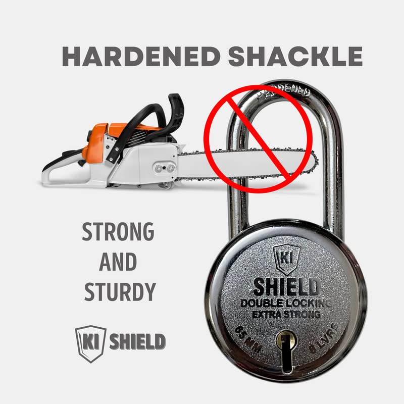 KI SHIELD 65mm Long Shackle 1004 Steel Padlock | Heavy Duty Keyed Lock for Indoor & Outdoor Security | Rust Resistant, Hardened Steel Body, Safety Lock for Door, Gate, Warehouse & Storage (1 pc) - Image 4