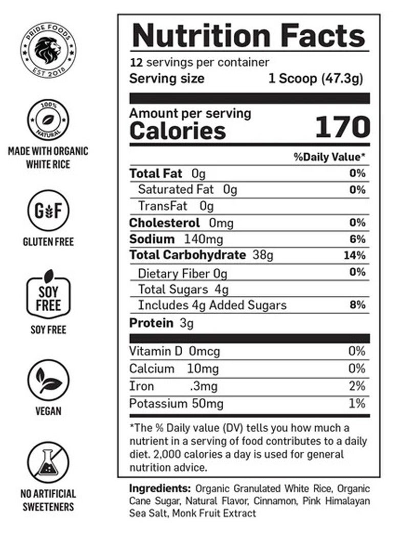 PRIDE Rice and Grinds - Brown Sugar & Cinnamon - (12 Serving) - Image 2