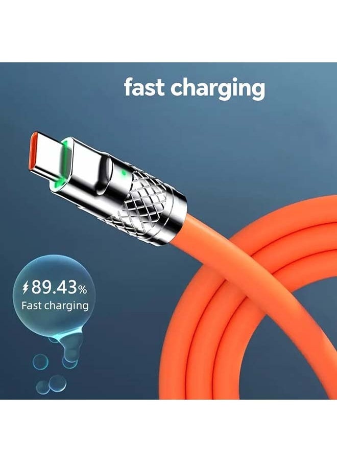 Generic - 3-in-1 USB Super Fast Charger Cable  120W   1.2 Meter Super Soft Silicone Universal USB Charging Cable with Lightning Type C USB Port  For IPhone  And Other Devices At Full Speed - Image 1