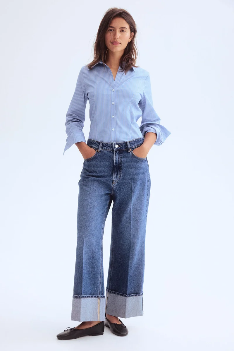 اتش اند ام قميص قطني مطاطي