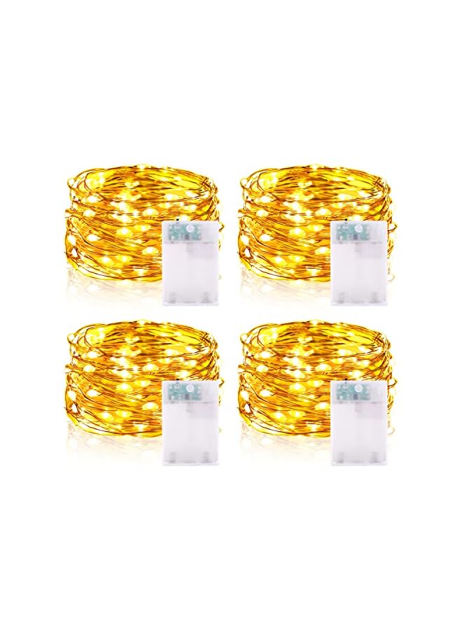 The Bros Fairy Lights Battery with Timer, 5m 50 LED Micro Wire Fairy String Lights with Timer Indoor Outdoor Lighting, Bedroom, Wedding Decor, Birthday Party Decoration (4 Packs, Warm White)  - Image 2