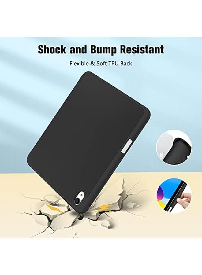Procases For Ipad 10Th Gen Case 2022 10.9 Inch Case Slim Stand Hard Back Protective Smart Cover With Pencil Holder For Ipad 10Th Generation 10.9” 2022 Release A2696 A2757 A2777 Black - Image 4