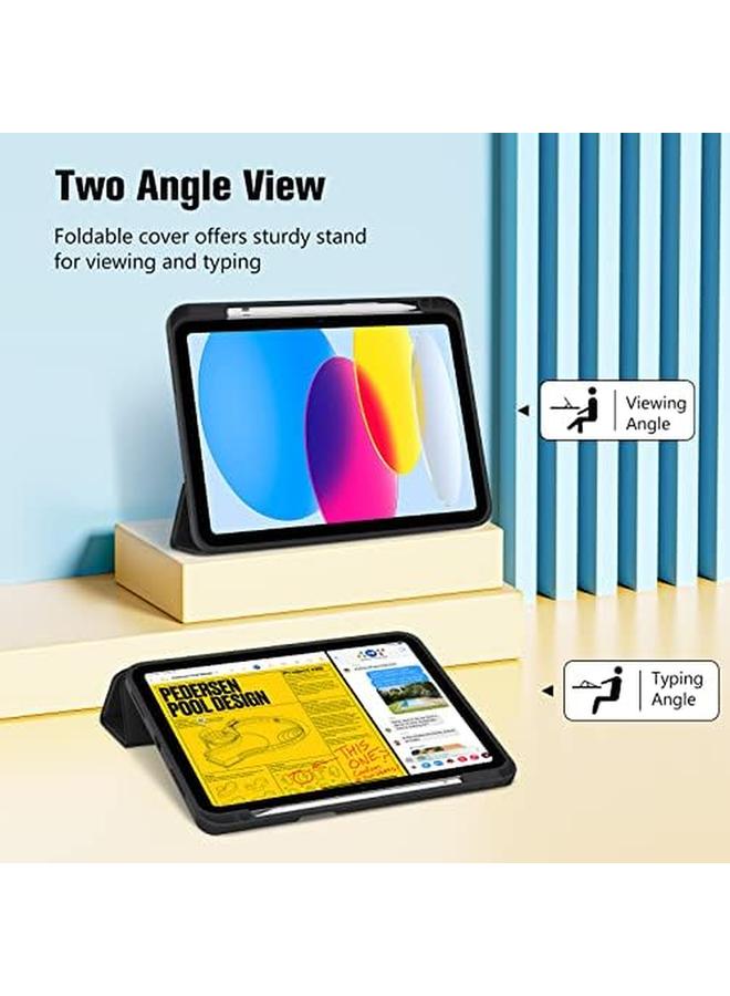 Procases For Ipad 10Th Gen Case 2022 10.9 Inch Case Slim Stand Hard Back Protective Smart Cover With Pencil Holder For Ipad 10Th Generation 10.9” 2022 Release A2696 A2757 A2777 Black - Image 2