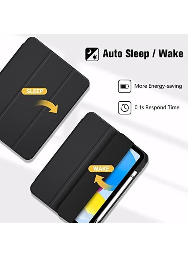 Procases For Ipad 10Th Gen Case 2022 10.9 Inch Case Slim Stand Hard Back Protective Smart Cover With Pencil Holder For Ipad 10Th Generation 10.9” 2022 Release A2696 A2757 A2777 Black - Image 3