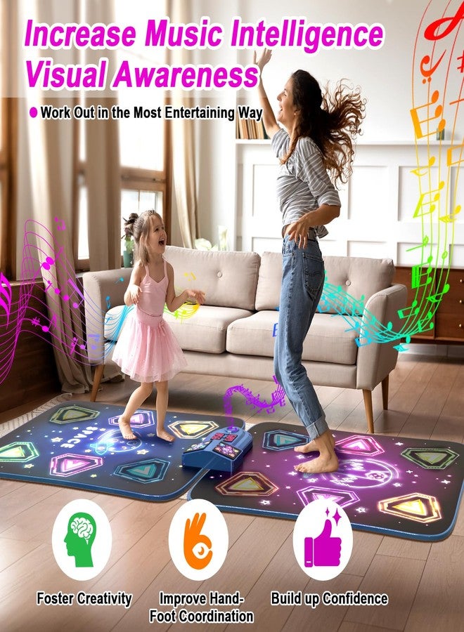 TooLion Dance Mat Toys for 3-12 Year Old Girls Boy, 2 Players Dance Mat with Light-up 12 Buttons & 5 Games Mode,Kids Dance Game Toy for Girl, Xmas Birthday Gifts for 3 4 5 6 7 8 9 10+ Year Old Girls Boys - Image 4