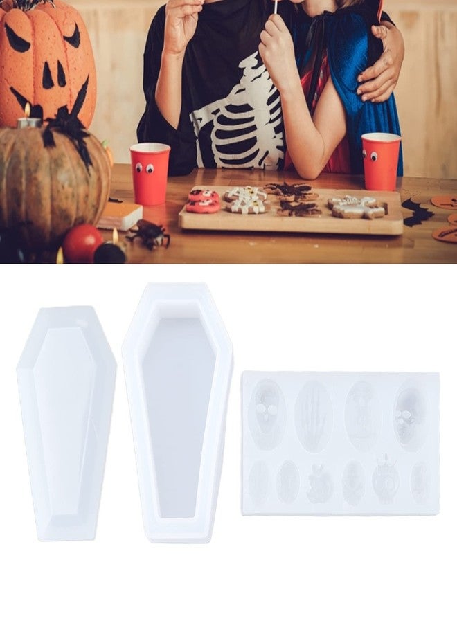 Okuyonic Halloween Cake, 3Pcs Halloween Baking Candy Making Supplies Skeleton Coffin Shape Halloween Silicone for Halloween Gifts - Image 4